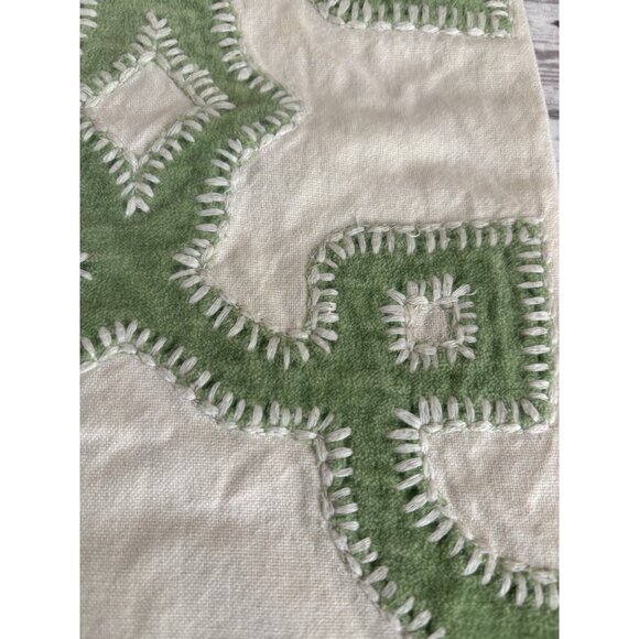 POTTERY BARN Set Pillow Shams Stripes Velvet Red Green COTTON LINEN Pillowcases - Picture 6 of 9